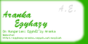 aranka egyhazy business card